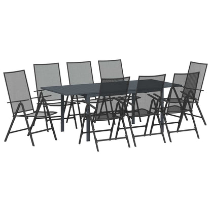 vidaXL Garden Dining Set 9 pcs Anthracite Steel 2