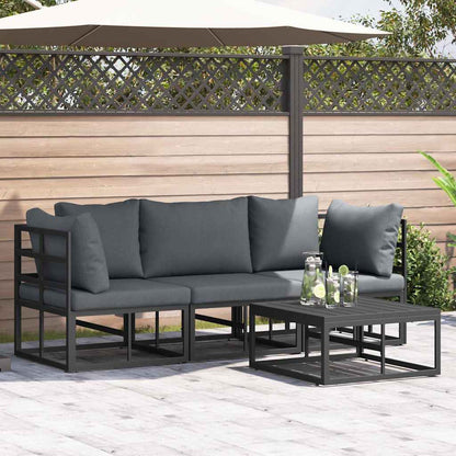 vidaXL Garden Sofa Set 4 pcs Black Metal 1