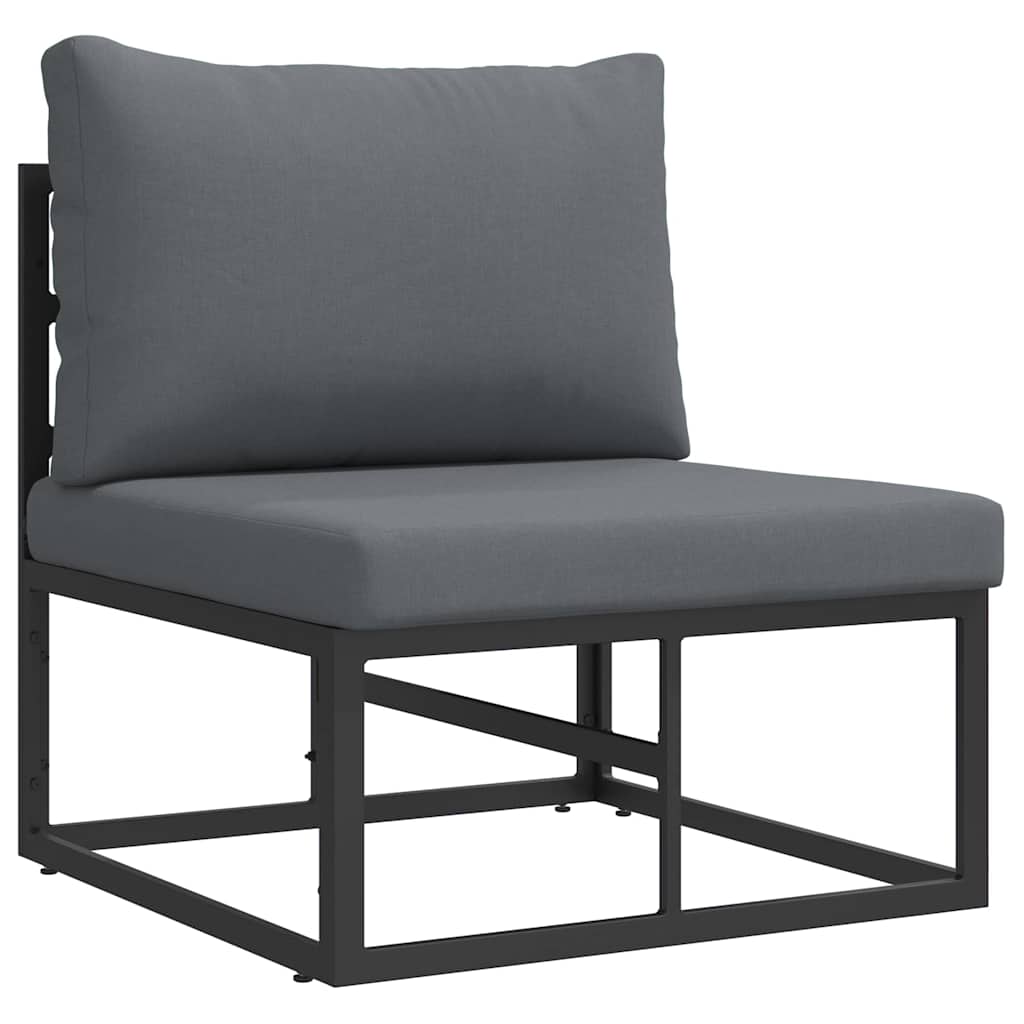 vidaXL Garden Sofa Set 4 pcs Black Metal 5