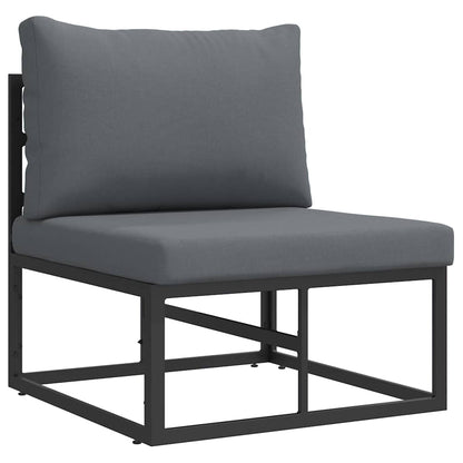 vidaXL Garden Sofa Set 4 pcs Black Metal 5