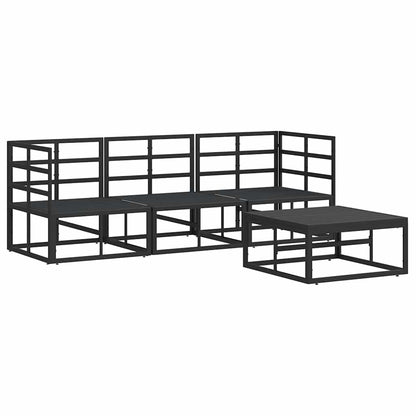 vidaXL Garden Sofa Set 4 pcs Black Metal 6