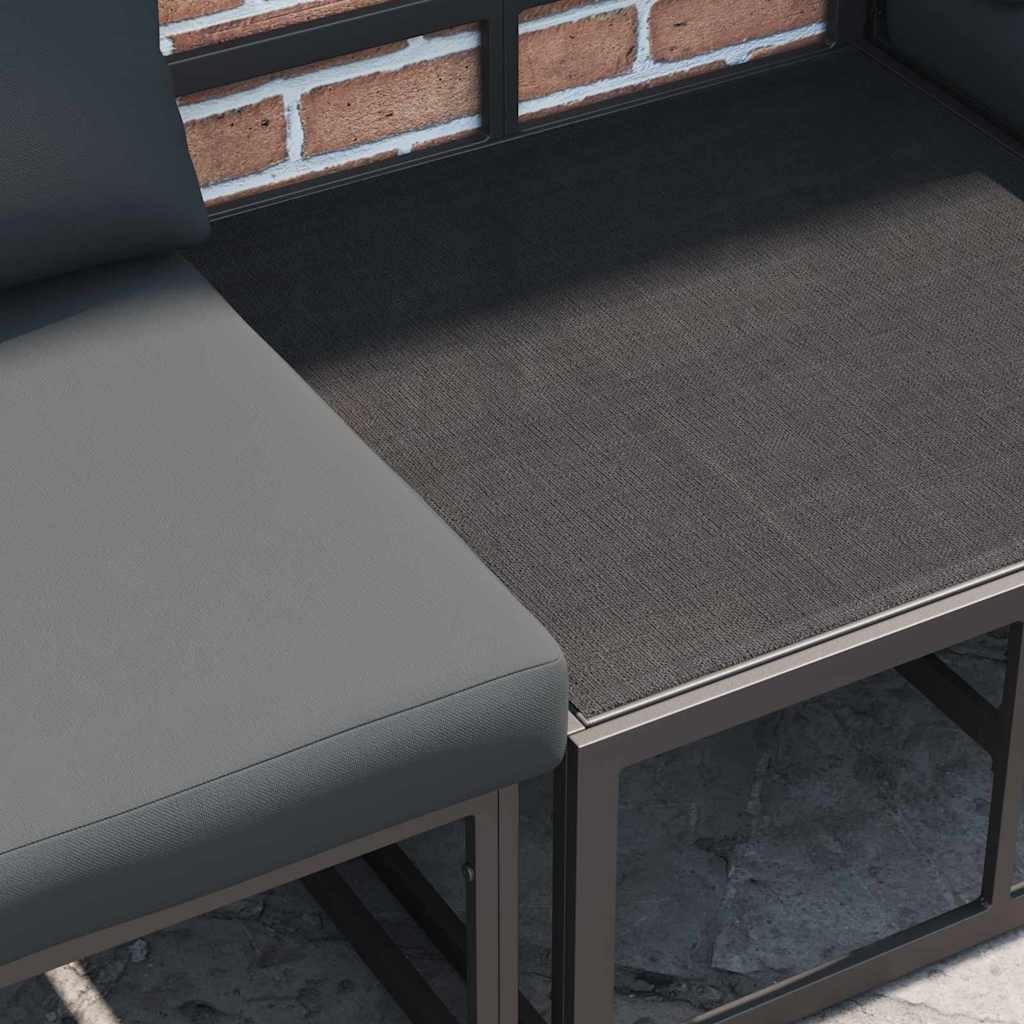 vidaXL Garden Sofa Set 4 pcs Black Metal 4