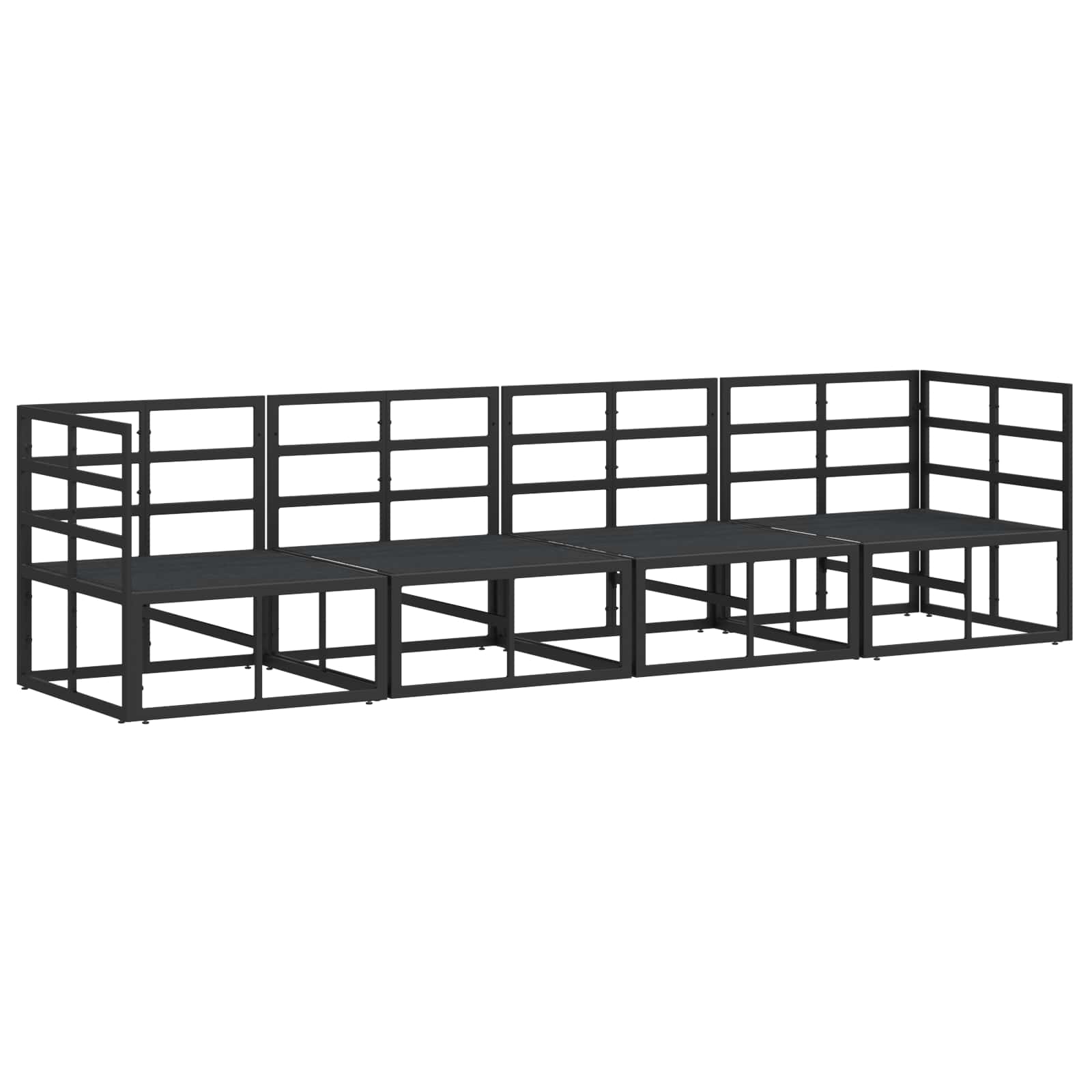 vidaXL Garden Sofa Set 4 pcs Black Metal 5