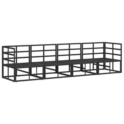 vidaXL Garden Sofa Set 4 pcs Black Metal 5