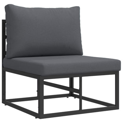 vidaXL Garden Sofa Set 4 pcs Black Metal 6