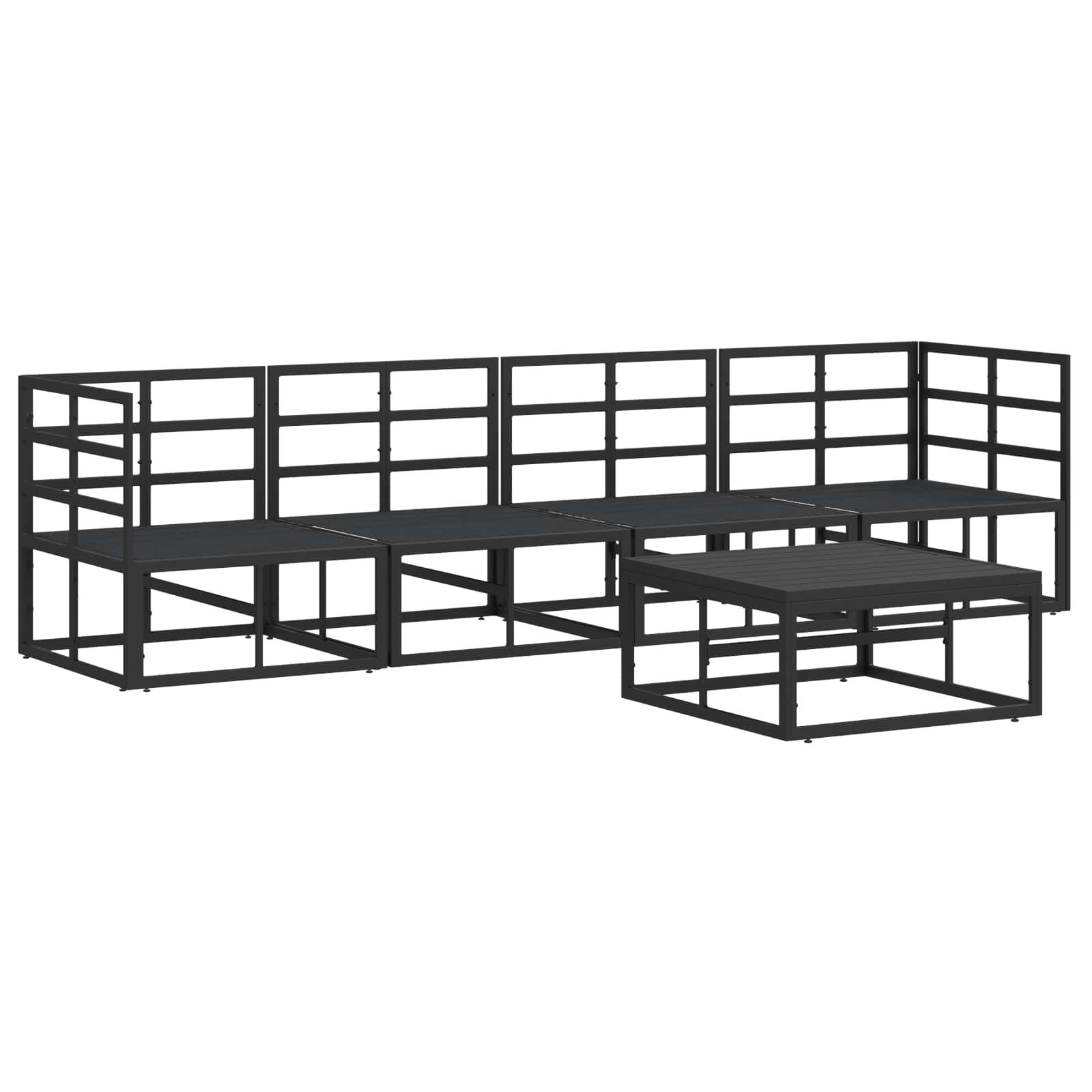 vidaXL Garden Sofa Set 5 pcs Black Metal 6