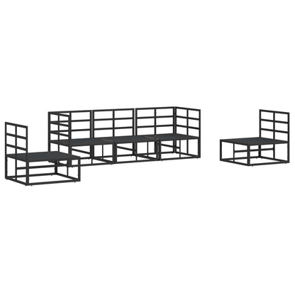 vidaXL Garden Sofa Set 5 pcs Black Aluminium 6