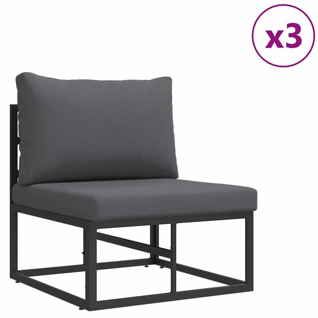 vidaXL Garden Sofa Set 5 pcs Black Aluminium 3