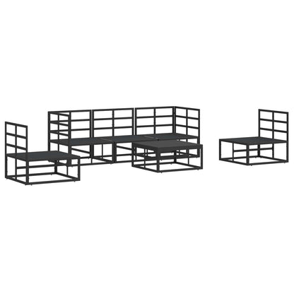 vidaXL Garden Sofa Set 6 pcs Black Aluminium 6