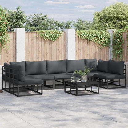 vidaXL Garden Sofa Set 7 pcs Black Aluminium 1
