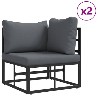 vidaXL Garden Sofa Set 7 pcs Black Aluminium 4