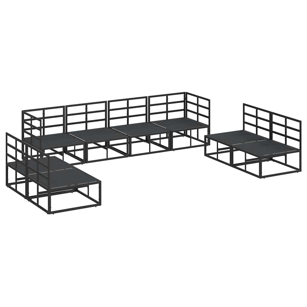 vidaXL Garden Sofa Set 8 pcs Black Aluminium 5