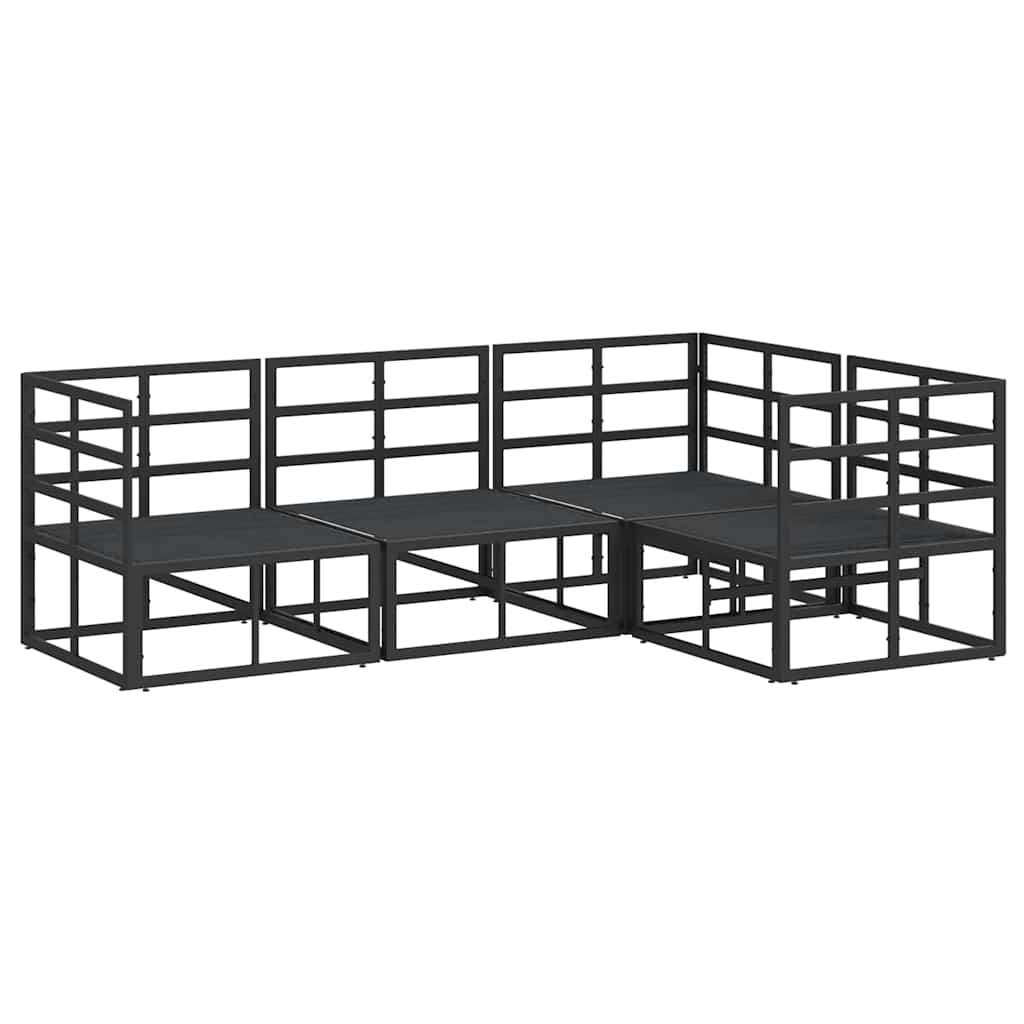vidaXL Garden Sofa Set 4 pcs Black Aluminium 6