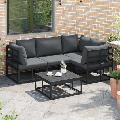 vidaXL Garden Sofa Set 5 pcs Black Aluminium 3