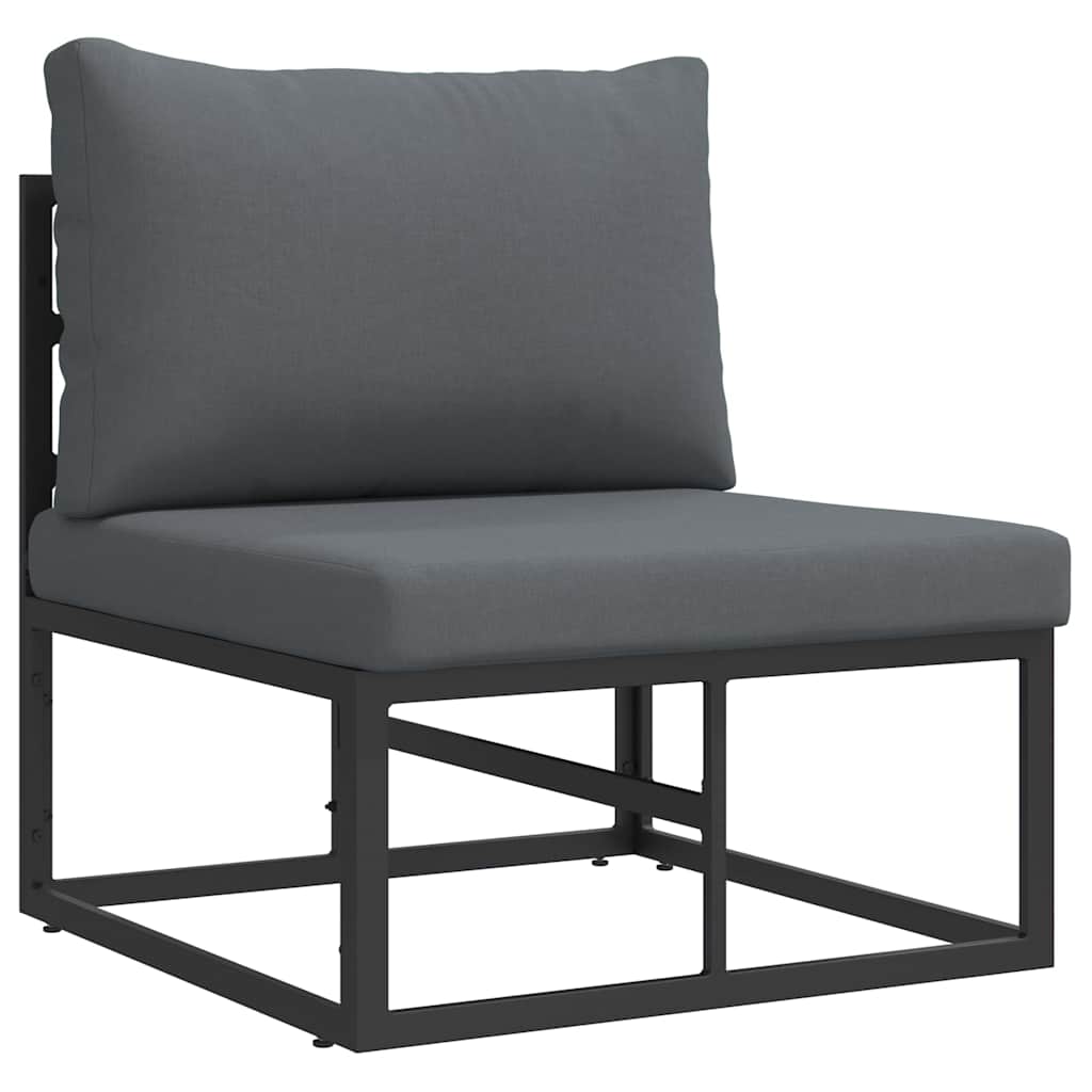 vidaXL Garden Sofa Set 5 pcs Black Aluminium 5