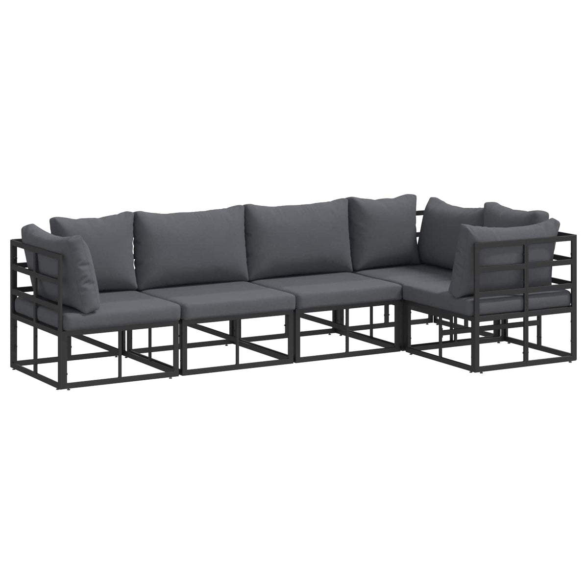 Garden Sofa Set 5 pcs Black Aluminium without table