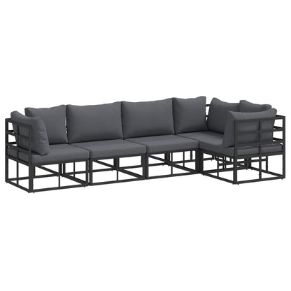 Garden Sofa Set 5 pcs Black Aluminium without table