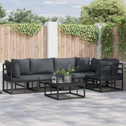 vidaXL Garden Sofa Set 6 pcs Black Aluminium 1
