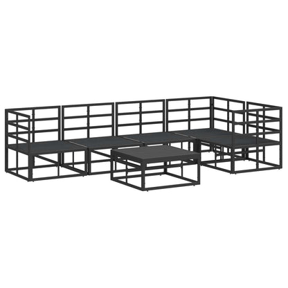 vidaXL Garden Sofa Set 6 pcs Black Aluminium 6