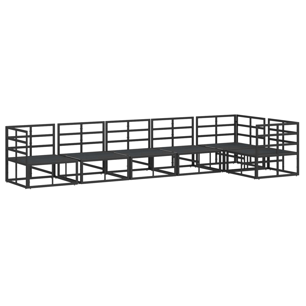 vidaXL Garden Sofa Set 6 pcs Black Aluminium 5
