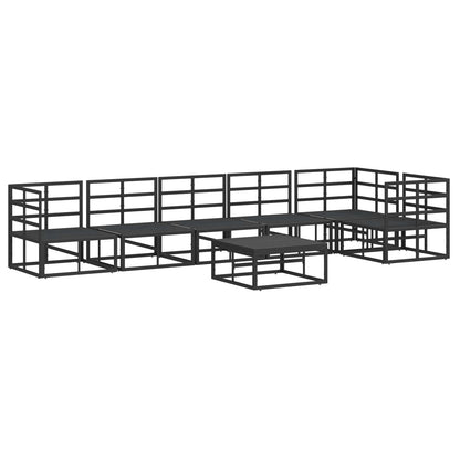 vidaXL Garden Sofa Set 7 pcs Black Aluminium 6