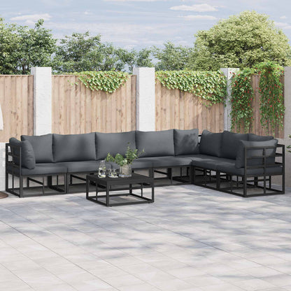 vidaXL Garden Sofa Set 7 pcs Black Aluminium 1