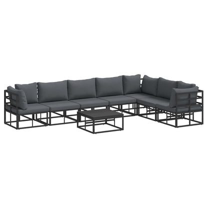 vidaXL Garden Sofa Set 8 pcs Black Aluminium 2