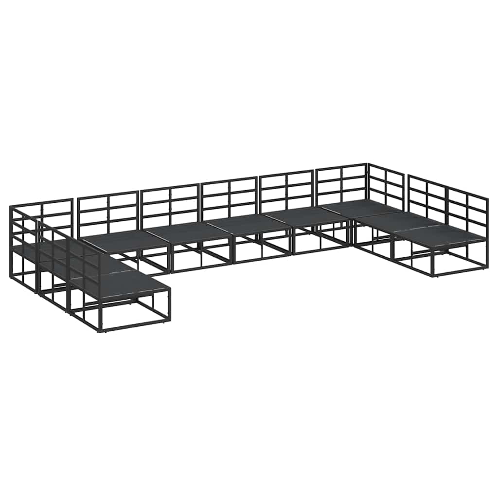 vidaXL Garden Sofa Set 10 pcs Black Aluminium 5