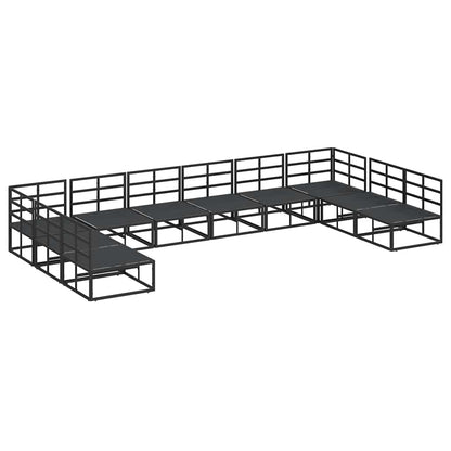 vidaXL Garden Sofa Set 10 pcs Black Aluminium 5