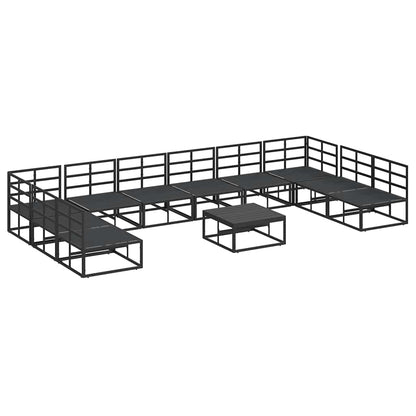 vidaXL Garden Sofa Set 11 pcs Black Aluminium 6