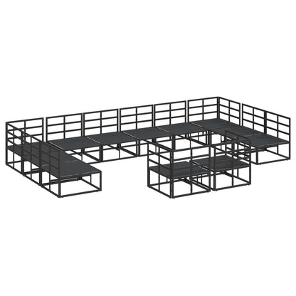 vidaXL Garden Sofa Set 12 pcs Black Aluminium 5