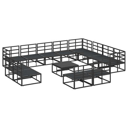 vidaXL Garden Sofa Set 13 pcs Black Aluminium 6