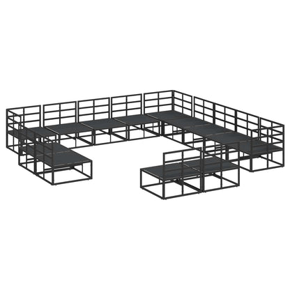 vidaXL Garden Sofa Set 13 pcs Black Aluminium 5
