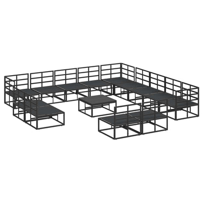 vidaXL Garden Sofa Set 14 pcs Black Aluminium 6