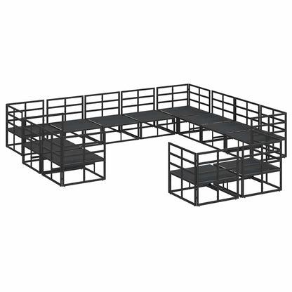 vidaXL Garden Sofa Set 12 pcs Black Aluminium 5
