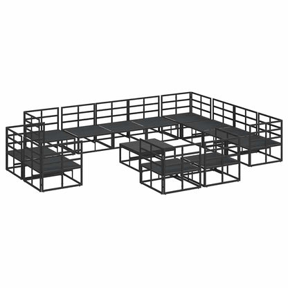 vidaXL Garden Sofa Set 13 pcs Black Aluminium 6