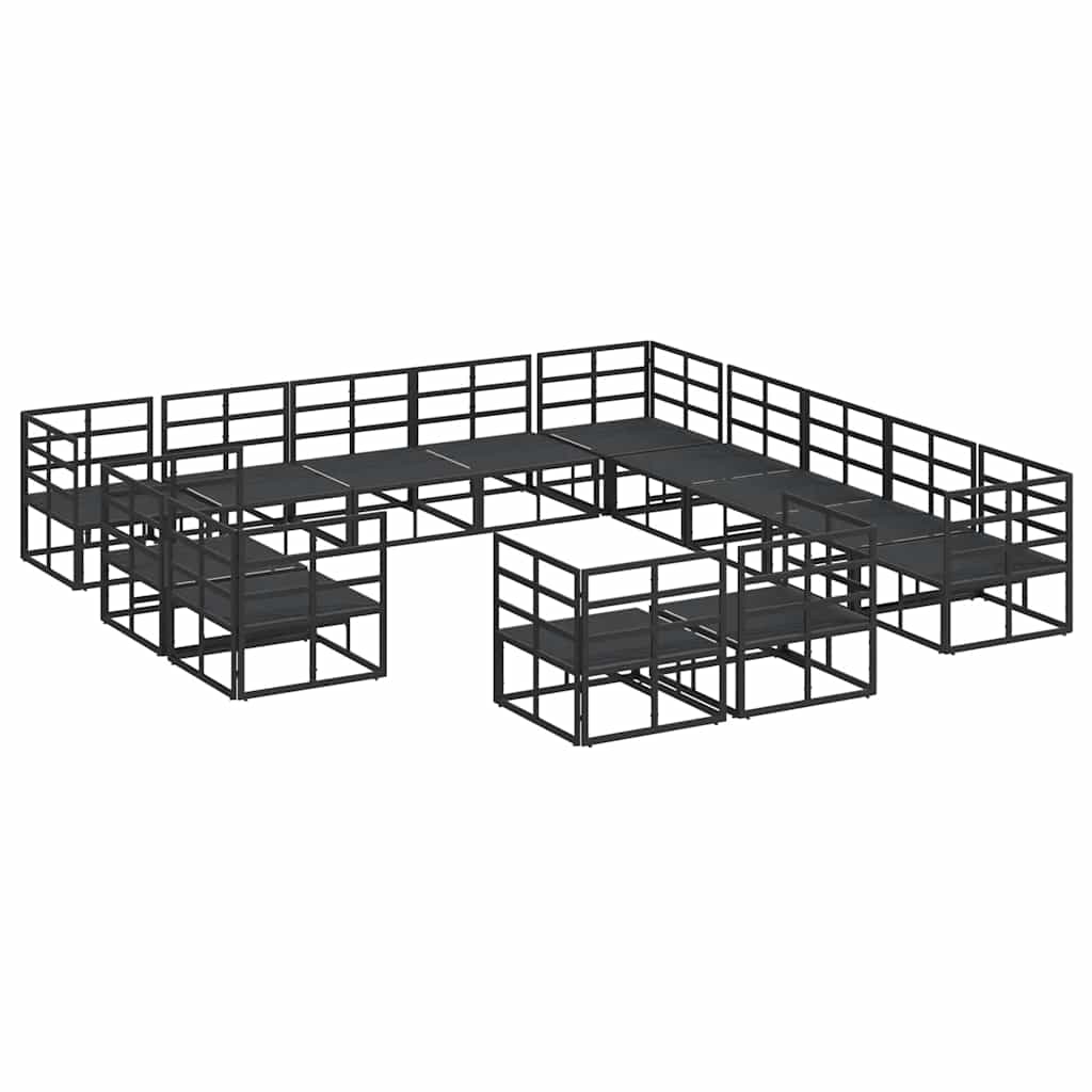 vidaXL Garden Sofa Set 13 pcs Black Aluminium 5