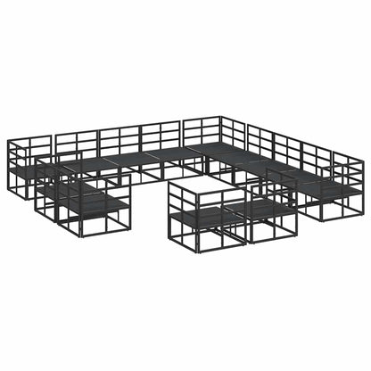 vidaXL Garden Sofa Set 13 pcs Black Aluminium 5