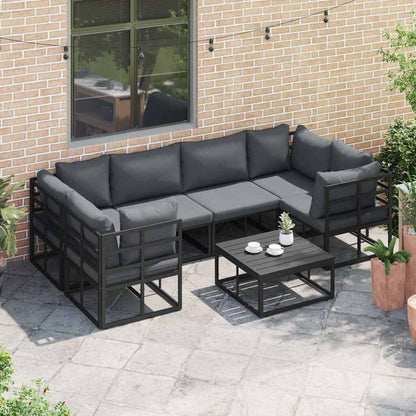 Garden Sofa Set 6 pcs Black Aluminium without table