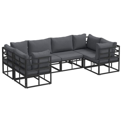 Garden Sofa Set 6 pcs Black Aluminium without table