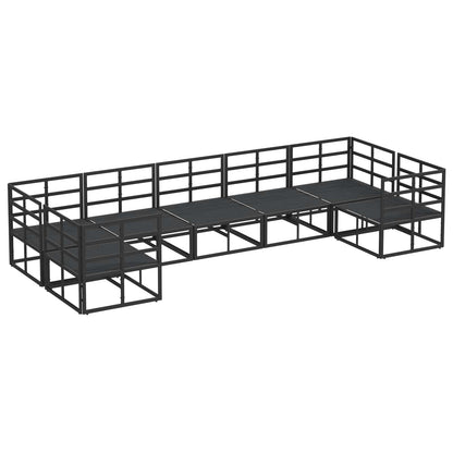 vidaXL Garden Sofa Set 7 pcs Black Aluminium 5