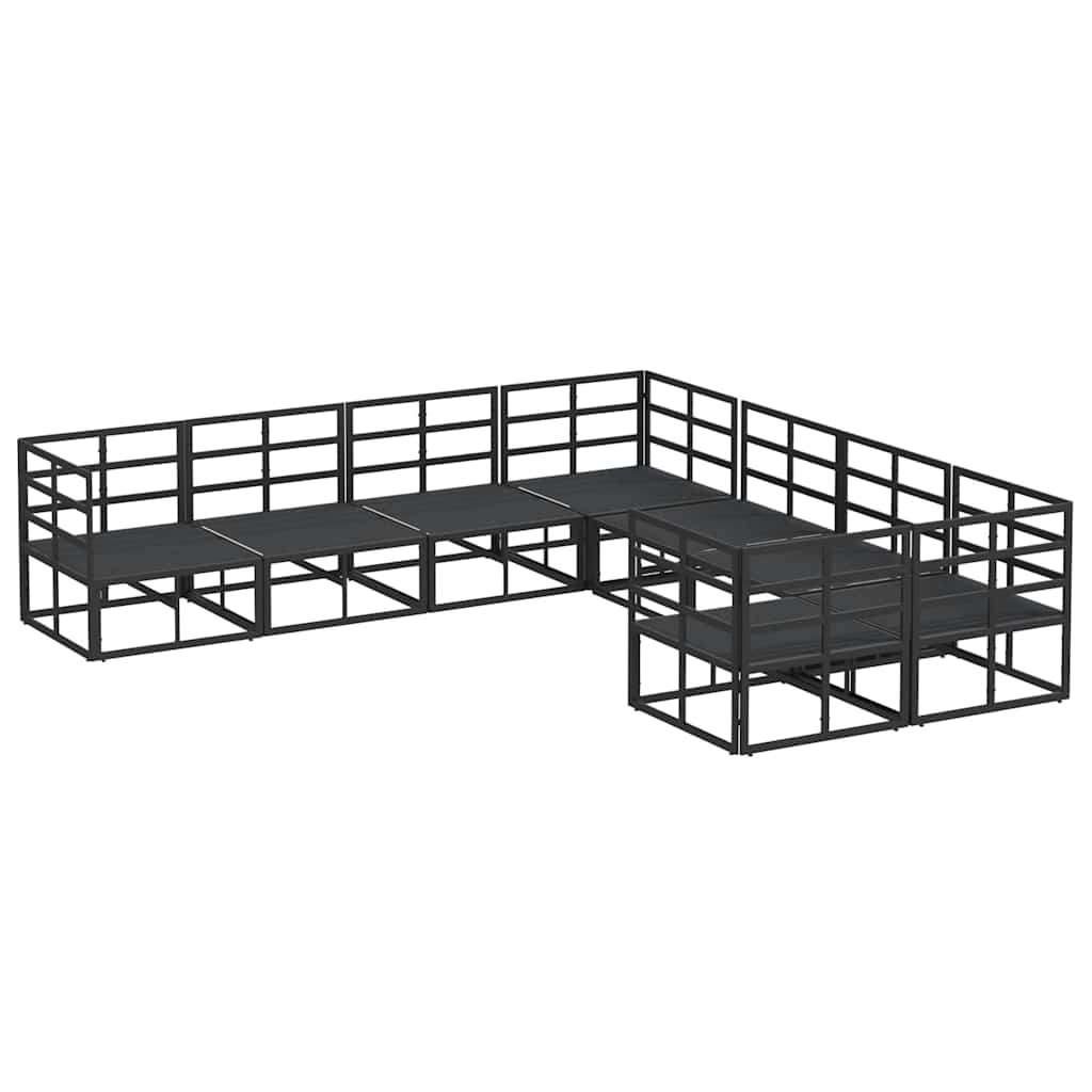 vidaXL Garden Sofa Set 8 pcs Black Steel 5