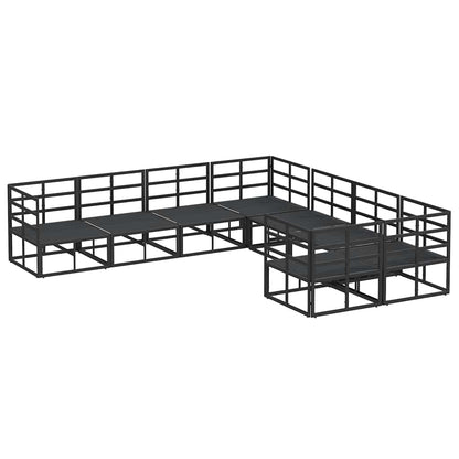 vidaXL Garden Sofa Set 8 pcs Black Steel 5