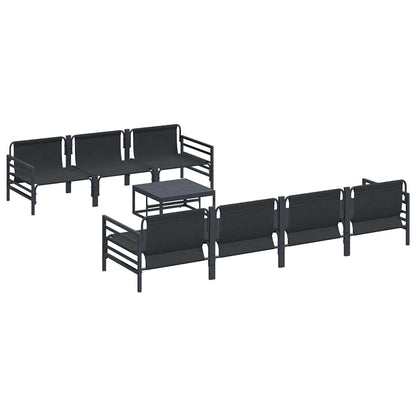 vidaXL Garden Sofa Set 8 pcs Black Steel 6
