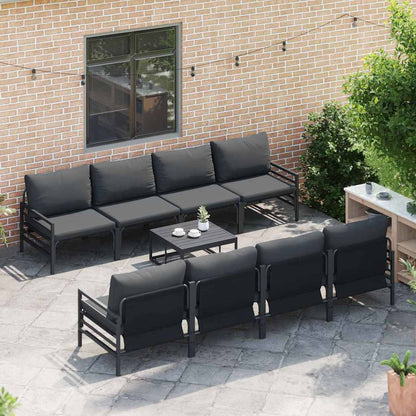 vidaXL Garden Sofa Set 9 pcs Black Steel 3