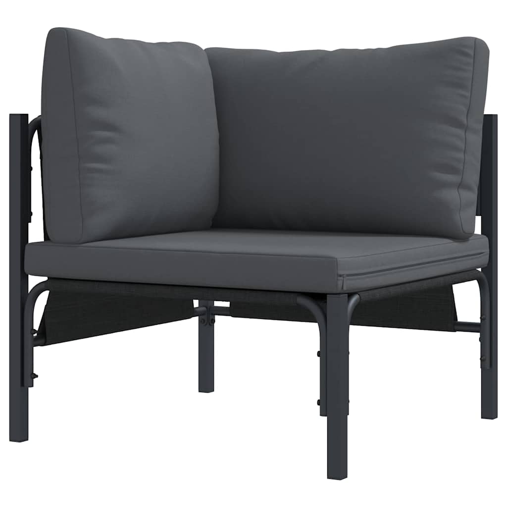 vidaXL Garden Sofa Set 7 pcs Black Steel 5