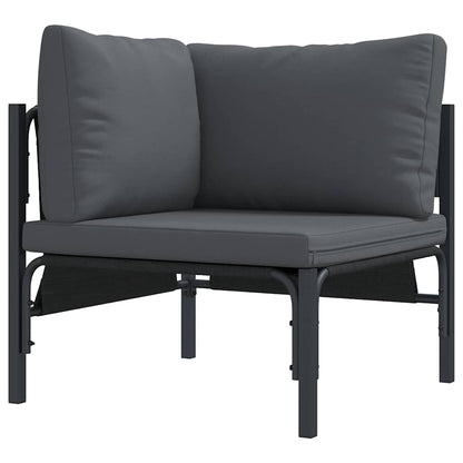 vidaXL Garden Sofa Set 7 pcs Black Steel 5