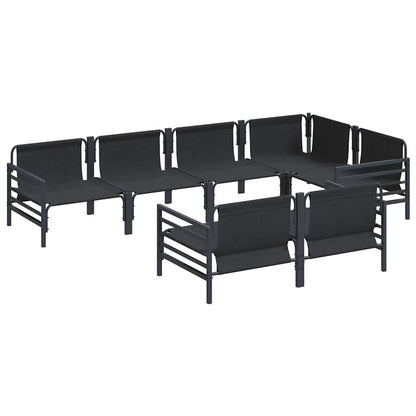 vidaXL Garden Sofa Set 7 pcs Black Steel 6