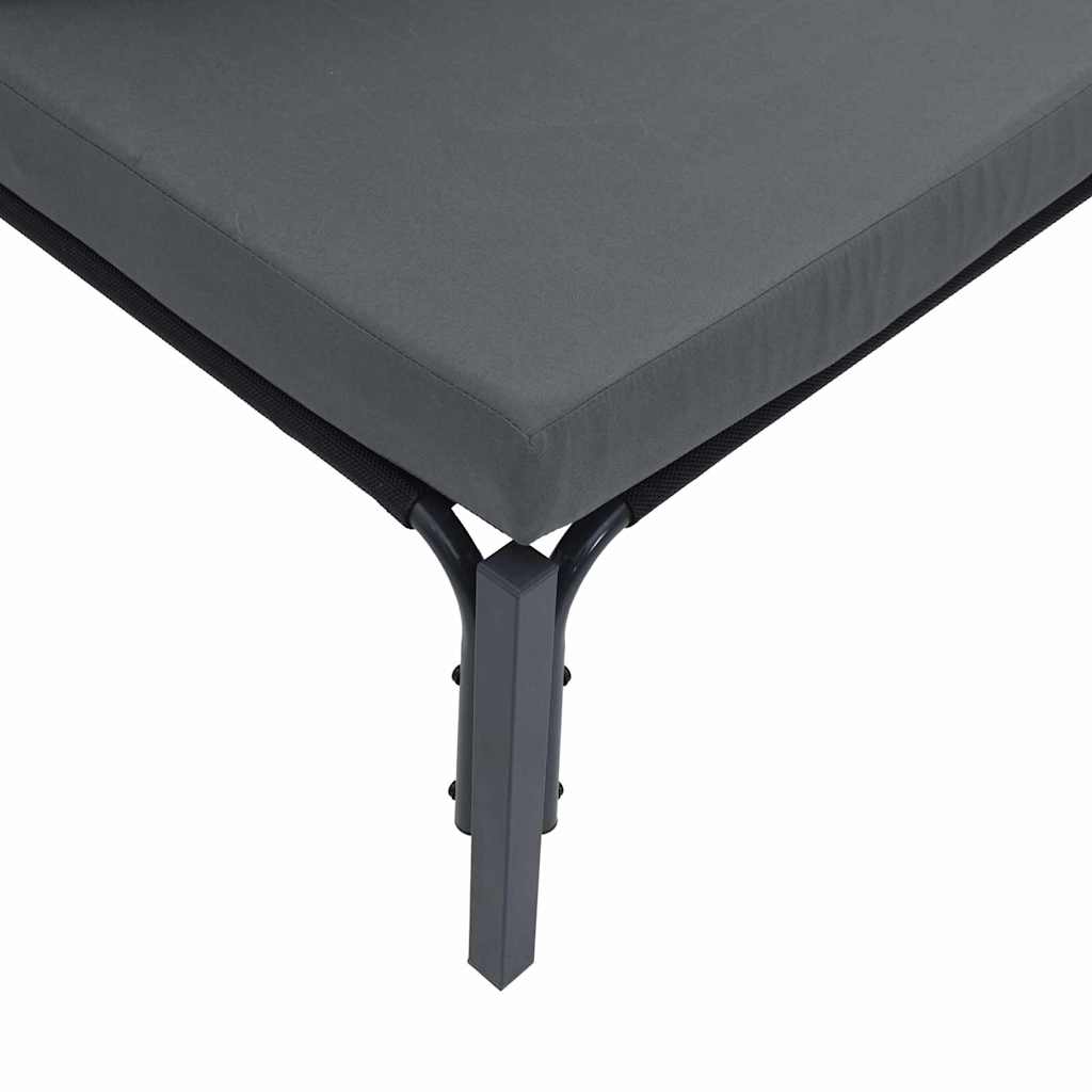 vidaXL Garden Sofa Set 6 pcs Black Steel 6