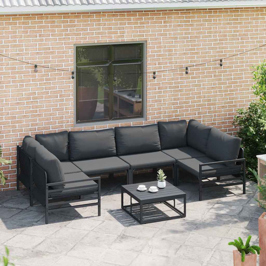 vidaXL Garden Sofa Set 6 pcs Black Steel 3